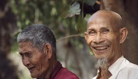Local Khmer Men happy in Cambodia